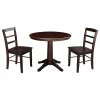International Concepts 36 Round Top Pedestal Table - With 2 Madrid Chairs
