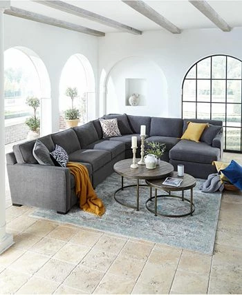 Furniture Radley 5-Pc. Fabric Chaise Sectional Sofa With Corner Piece, Created For Macy's 10 Furniture Radley 5-Pc. Fabric Chaise Sectional Sofa With Corner Piece, Created For Macy's - Image 8