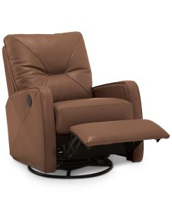 Furniture Erith Leather Power Swivel Glider Recliner