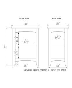 Alaterre Furniture Shaker Cottage 2 Shelf End Table, Charcoal Gray -Costway Shop 13719724 fpx