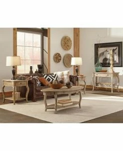 Alaterre Furniture Rustic - Reclaimed Media/Console Table, Driftwood -Costway Shop 13719856 fpx