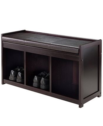 Addison 2-Piece Storage Bench With Cushion Seat Winsome Addison 2-Piece Storage Bench With Cushion Seat -Costway Shop