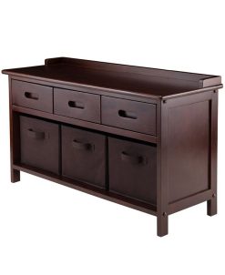 Winsome Adriana 4-Piece Storage Bench Set With 3 Foldable Baskets