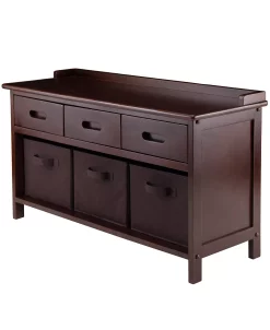 Winsome Adriana 4-Piece Storage Bench Set With 3 Foldable Baskets