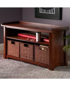 Winsome Milan 4-Piece Storage Bench Set -Costway Shop 13843575 fpx