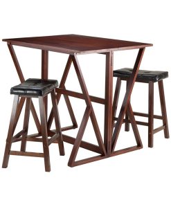Winsome Harrington 3-Piece Drop Leaf High Table