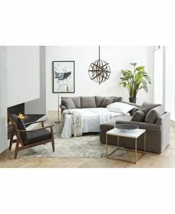 Furniture Wedport 3-Pc. Fabric Sectional With Cuddler Chaise, Created For Macy's -Costway Shop 13862532 fpx