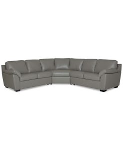 Furniture Lothan 3-Pc. Leather Sectional Sofa, Created For Macy's
