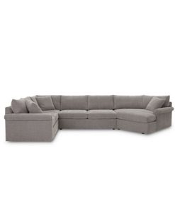 Furniture Wedport 3-Pc. Fabric Sectional With Cuddler Chaise, Created For Macy's -Costway Shop 13952299 fpx