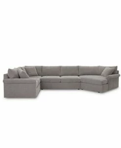 Furniture Wedport 3-Pc. Fabric Sectional With Cuddler Chaise, Created For Macy's -Costway Shop 13952299 fpx