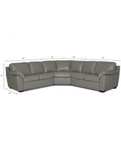 Furniture Lothan 3-Pc. Leather Sectional Sofa, Created For Macy's -Costway Shop 14346363 fpx