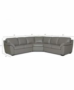 Furniture Lothan 3-Pc. Leather Sectional Sofa, Created For Macy's -Costway Shop 14346363 fpx
