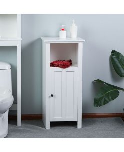Luxen Home Wood Floor Bathroom Cabinet