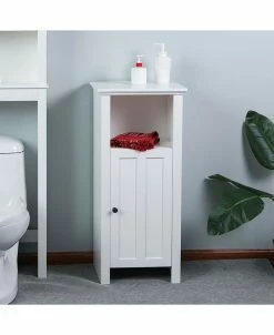 Luxen Home Wood Floor Bathroom Cabinet