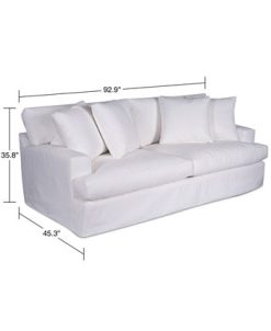 Furniture Brenalee 93 Performance Fabric Slipcover Sofa With Four Pillows -Costway Shop 14379074 fpx