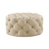 Inspired Home Bella Upholstered Tufted Allover Round Cocktail Ottoman -Costway Shop 15335246 fpx