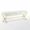 Inspired Home Aurora Faux Fur Bench With Metal X-Leg Frame 1 Inspired Home Aurora Faux Fur Bench With Metal X-Leg Frame -Costway Shop 15336796 fpx