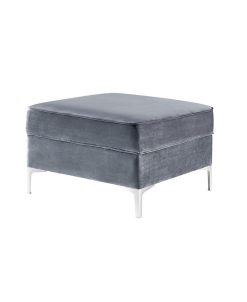 Inspired Home Giovanni Velvet Square Storage Ottoman With Metal Y-Legs