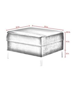 Inspired Home Giovanni Velvet Square Storage Ottoman With Metal Y-Legs -Costway Shop 15338496 fpx