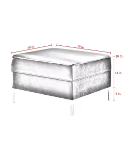 Inspired Home Giovanni Velvet Square Storage Ottoman With Metal Y-Legs -Costway Shop 15338496 fpx