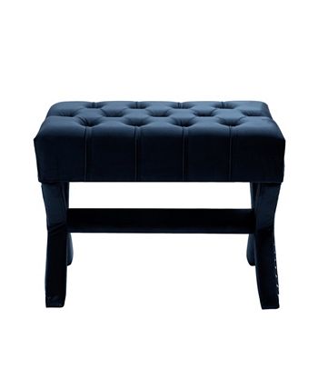 Louis Tufted Nailhead Ottoman With X-Legs Inspired Home Louis Tufted Nailhead Ottoman With X-Legs -Costway Shop