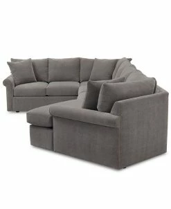 Furniture Wedport 3-Pc. Fabric Sectional With Cuddler Chaise, Created For Macy's -Costway Shop 15389973 fpx