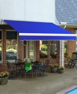 Awntech 8' Maui Right Motor, Remote Retractable Awning, 78 Projection -Costway Shop 15579381 fpx