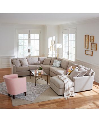 Furniture Radley 5-Pc. Fabric Chaise Sectional Sofa With Corner Piece, Created For Macy's 9 Furniture Radley 5-Pc. Fabric Chaise Sectional Sofa With Corner Piece, Created For Macy's - Image 7