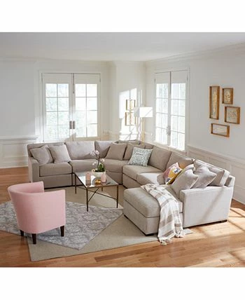 Furniture Radley 5-Pc. Fabric Chaise Sectional Sofa With Corner Piece, Created For Macy's 9 Furniture Radley 5-Pc. Fabric Chaise Sectional Sofa With Corner Piece, Created For Macy's - Image 7