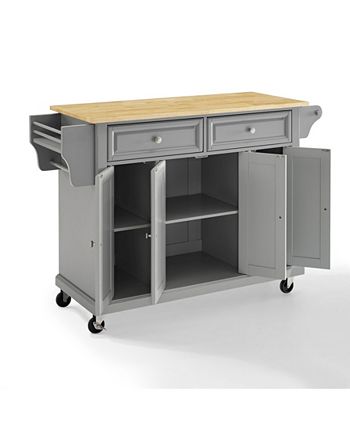 Natural Wood Top Kitchen Cart, Island Crosley Natural Wood Top Kitchen Cart, Island -Costway Shop