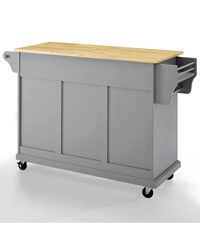 Natural Wood Top Kitchen Cart, Island Crosley Natural Wood Top Kitchen Cart, Island -Costway Shop