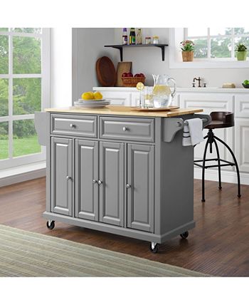 Natural Wood Top Kitchen Cart, Island Crosley Natural Wood Top Kitchen Cart, Island -Costway Shop