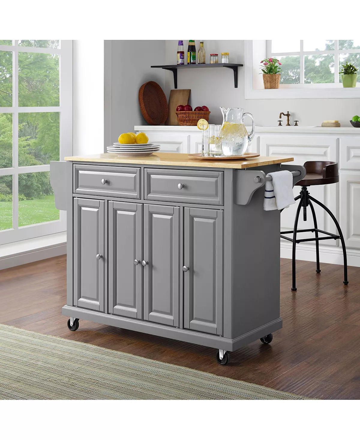 Crosley Natural Wood Top Kitchen Cart, Island 8 Crosley Natural Wood Top Kitchen Cart, Island - Image 6