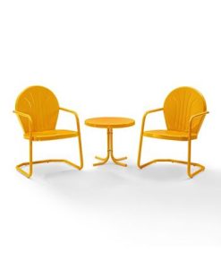 Crosley Griffith 3 Piece Metal Outdoor Conversation Seating Set - Two Chairs With Side Table -Costway Shop 16253396 fpx