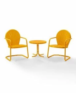 Crosley Griffith 3 Piece Metal Outdoor Conversation Seating Set - Two Chairs With Side Table -Costway Shop 16253396 fpx