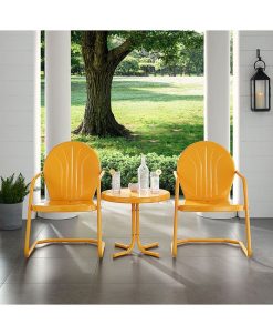 Crosley Griffith 3 Piece Metal Outdoor Conversation Seating Set - Two Chairs With Side Table -Costway Shop 16253397 fpx