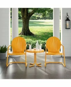 Crosley Griffith 3 Piece Metal Outdoor Conversation Seating Set - Two Chairs With Side Table -Costway Shop 16253397 fpx