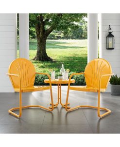 Crosley Griffith 3 Piece Metal Outdoor Conversation Seating Set - Two Chairs With Side Table -Costway Shop 16253398 fpx