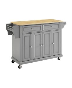Crosley Natural Wood Top Kitchen Cart, Island