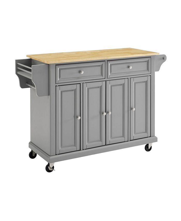 Natural Wood Top Kitchen Cart, Island Crosley Natural Wood Top Kitchen Cart, Island -Costway Shop