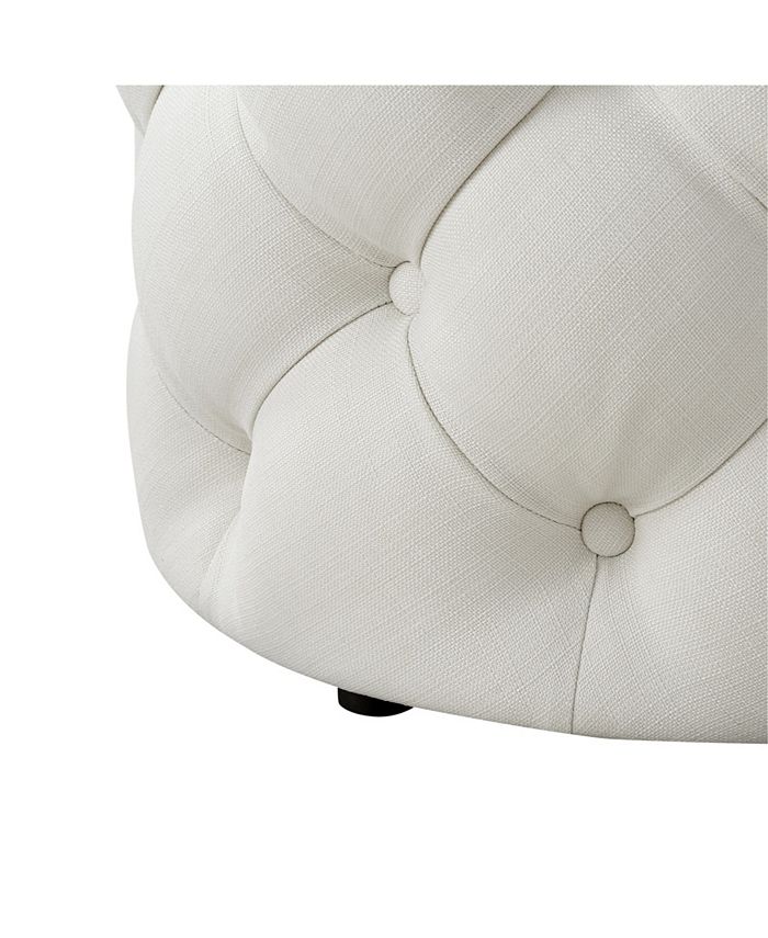 Lauren Upholstered Tufted Allover Round Ottoman Inspired Home Lauren Upholstered Tufted Allover Round Ottoman -Costway Shop