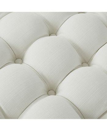 Lauren Upholstered Tufted Allover Round Ottoman Inspired Home Lauren Upholstered Tufted Allover Round Ottoman -Costway Shop