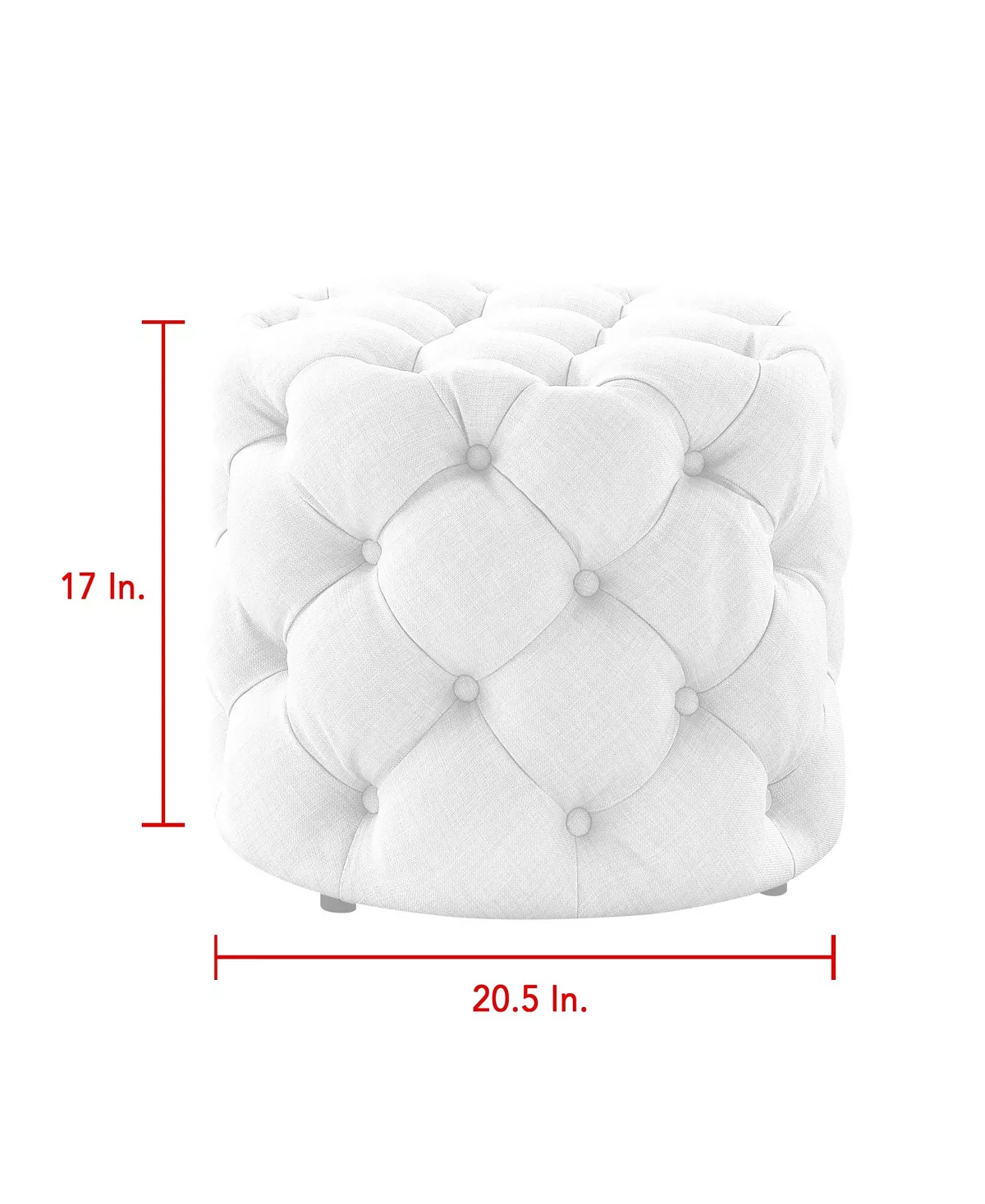Lauren Upholstered Tufted Allover Round Ottoman Inspired Home Lauren Upholstered Tufted Allover Round Ottoman -Costway Shop