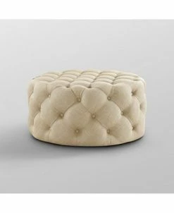 Inspired Home Bella Upholstered Tufted Allover Round Cocktail Ottoman -Costway Shop 16333724 fpx