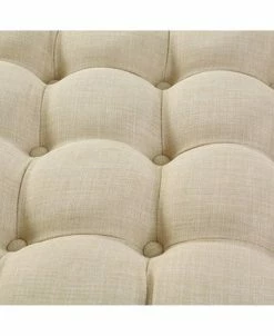 Inspired Home Bella Upholstered Tufted Allover Round Cocktail Ottoman -Costway Shop 16333726 fpx