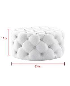Inspired Home Bella Upholstered Tufted Allover Round Cocktail Ottoman -Costway Shop 16333727 fpx