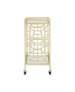 Inspired Home Jared Serving Bar Cart With Glass Shelves And Metal Frame -Costway Shop 16401595 fpx