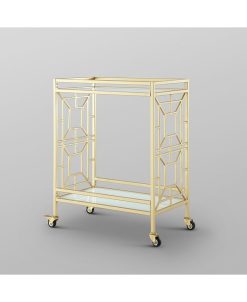 Inspired Home Jared Serving Bar Cart With Glass Shelves And Metal Frame -Costway Shop 16401596 fpx