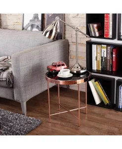 Furniture Of America CLOSEOUT Vida Round Two-Tone End Table -Costway Shop 16450474 fpx