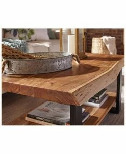 Alaterre Furniture Pine Natural Live Edge Wood Coffee Table -Costway Shop 16462183 fpx